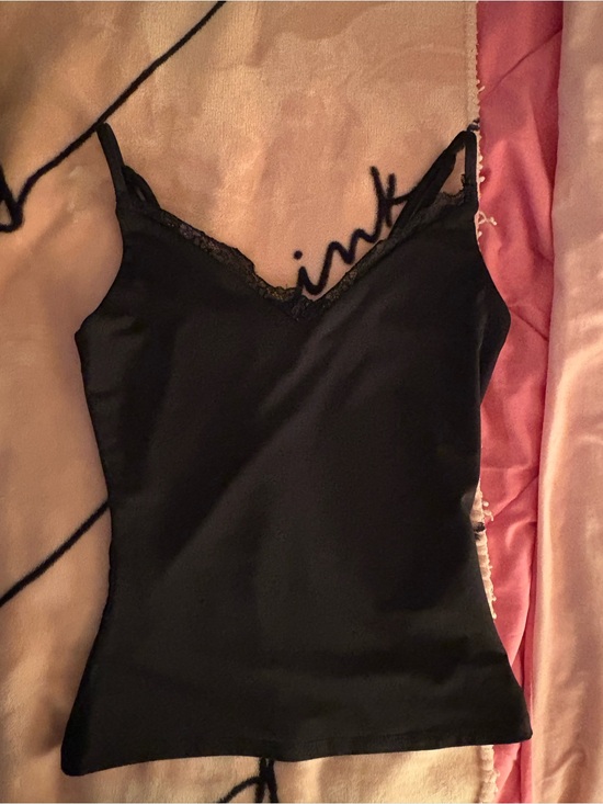 Dynamite Tops - Dynamite Black Lace-Trim Cami